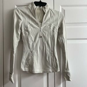 White Lululemon full zip up jacket